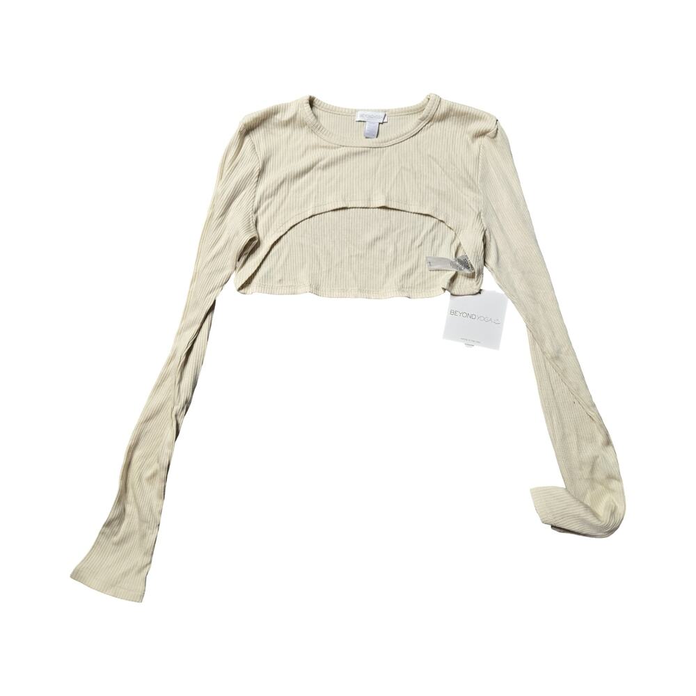 Beyond Yoga Ribbed Cropped Long Sleeve Top Size: S NEW